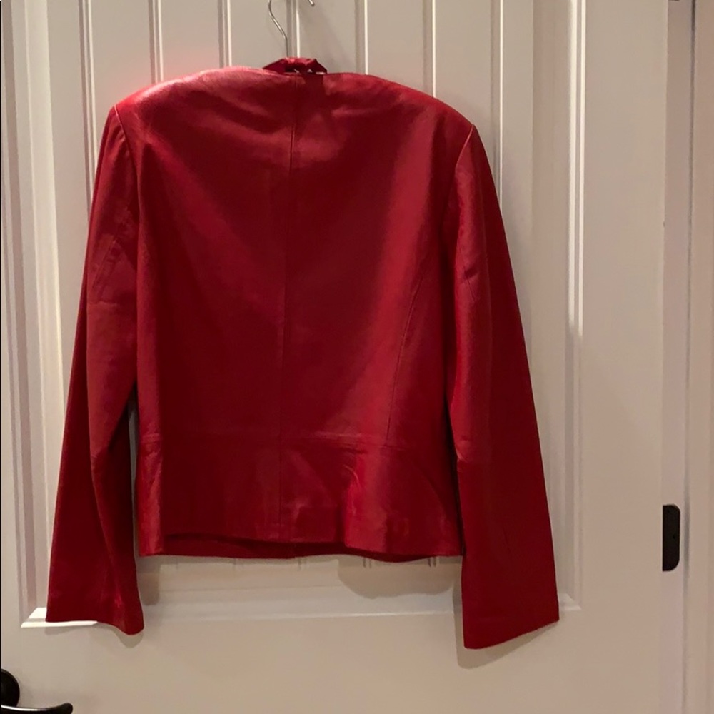 Red leather jacket - Picture 2 of 4